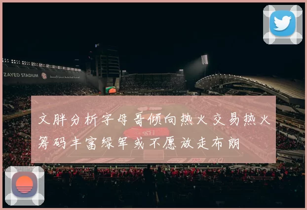 文胖分析字母哥倾向热火交易热火筹码丰富绿军或不愿放走布朗